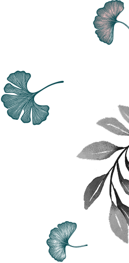 A hand-drawn collection of decorative leaves